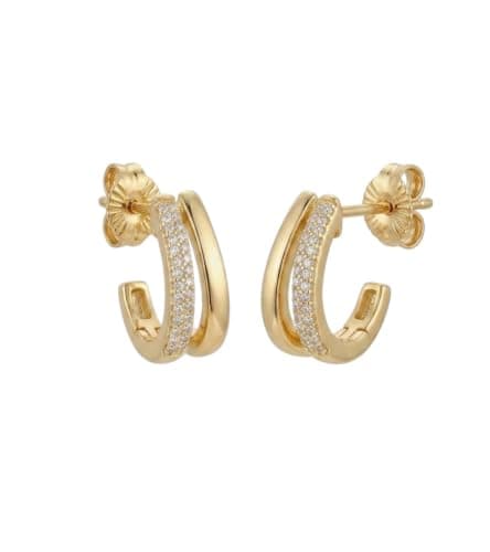 Elegant Gold Stainless Steel Earrings for Women, Elegant Design with Shiny Details to Give Your Look a Luxurious and Attractive Look, Suitable for Occasions and Everyday Wear.