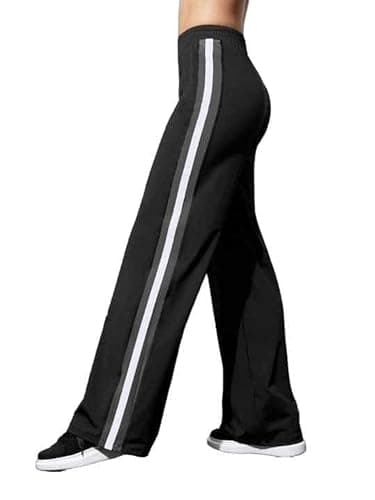 MEZA Wide Leg Milton Pants for Women with Side Stripe