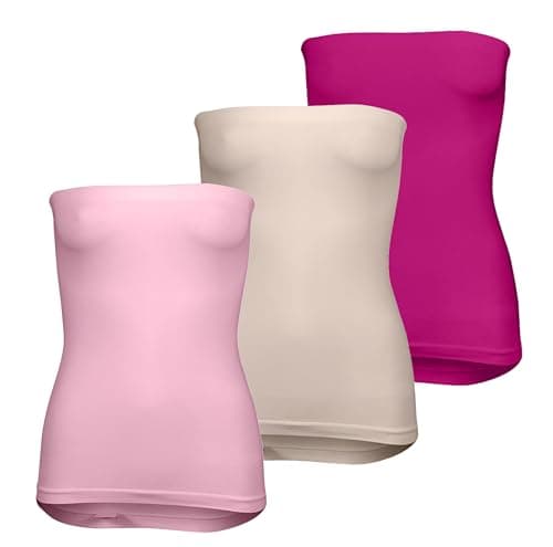 Silvy Womens Set Of 3 Pieces Sandra Solid Tube Top Set Of 3 Pieces Sandra Solid Tube Top Shirt