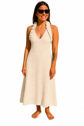 Women’s Lightweight Beach Robe – Elegant Cover-Up Dress, Sleeveless Summer Resort & Casual Summer Beach Vacation Sundress