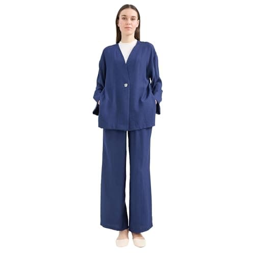 DeFacto Womens CNS Relax Fit V Neck Long Sleeve Woven Top Long Sleeve Tunic Tunic (pack of 1)