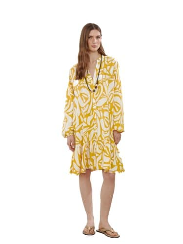 LC WAIKIKI Woman Notch Neck Patterned Shirt Dress