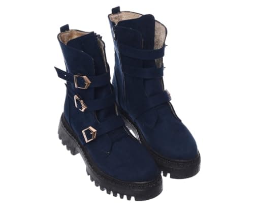 B&W womens B&W-W056-Navy Sneaker Boot