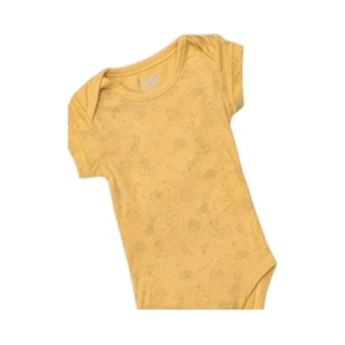 lovely land Baby Boys Yellow S/S Body Animals Printted Shapewear Bodysuit (pack of 1)
