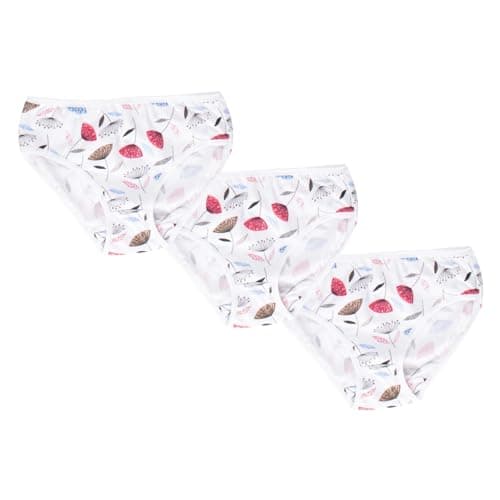Papillon Cotton Set Of 3 Pieces Underwear Printed Shapes For Girls-White-8Year Underpants