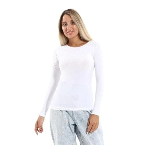 Mesery - Basic Round Neck Full Sleeves - White Shirt