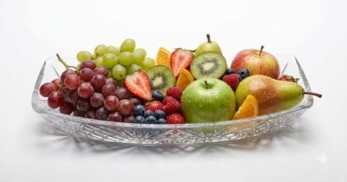 Serving Platter Large Elegant Glass Serving Plate for Fruits, Nuts, Desserts, Jelly, Tasali, Hospitality and Events, Adds a High-End and Unique Touch to Dining Table.