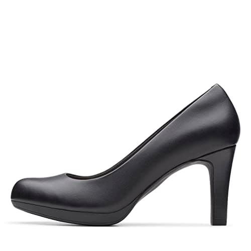 Clarks Women's Adriel Viola Dress Pump, Black Leather, 8.5 Shoes