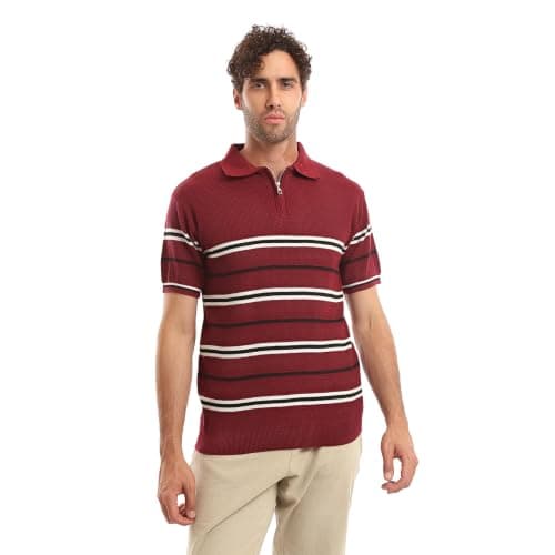 Andora Mens Casual Knitted Striped Summer T-Shirt (pack of 1)