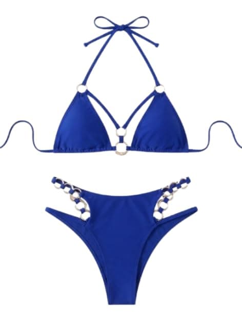 Women's Buttercloth Metal Ring Straps Bikini - One Size Sexy Special Time