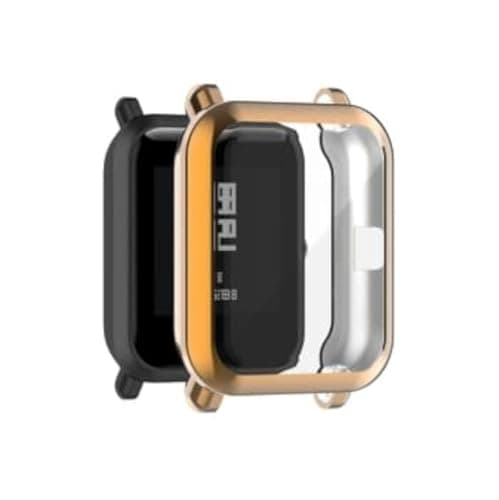 ELMO3EZZ Case Compatible with Amazfit GTS 2 Mini/Bip U Pro/Bip S/Bip Lite Case All-Around Screen Protector Watch Soft TPU Shockproof Cover Slim Guard Thin Bumper Shell Protector (Gold) Cellular phone case
