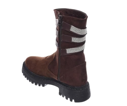 B&W womens B&W-W058-Brown Sneaker Boot