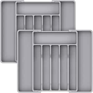8 Compartments Kitchen Spoon Drawer Organizer - Kitchen Gadgets Organizer - Made of High Quality Plastic - Helps Tidy Your Spoons, Forks, Kitchen Utensils, Utilize Drawer Space KH Caddy