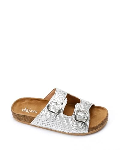 Dejavu Intrecciato Double Buckles Slip On Slippers Sandal