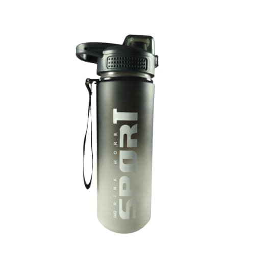 MD STAY FIT 700ml Frosted Gradient Sports Water Bottle – Leak-Proof Gym Shaker with Carrying Strap & Capacity Markers. white