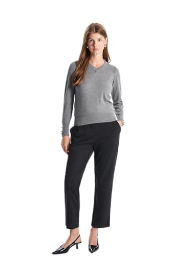 LC WAIKIKI Women Elastic Waist Striped Trousers
