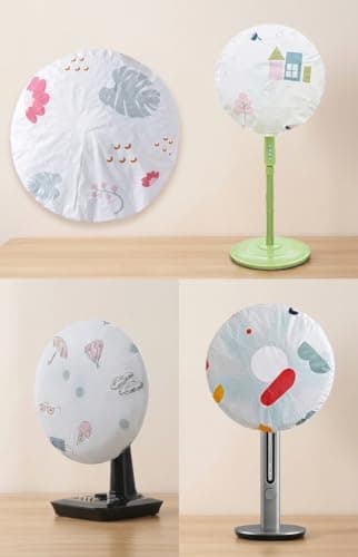 LOKYBOY Electric Fan Dust Cover – Round Design with Printed Patterns (4-Piece Set)