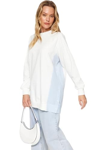 Trendyol Woman Oversize Woven Piece Knitted Tunic TCTSS23UK00092 Hijab Sweatshirt