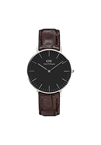 Daniel Wellington Watch Unisex , Japanese Quartz Movement, Analog Display, Black Leather Strap-DW00100146