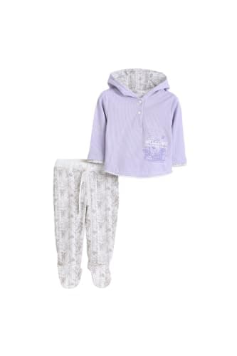 Junior Baby Girls 2-Piece Autumn Outfit Set – Long Sleeve Printed T-Shirt & Soft Pants, Cotton Blend Infant Clothing Set, Multicolor, 09 Coordinated outfit