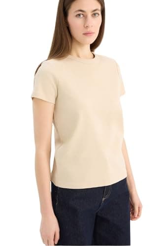 DeFacto Womens Core Regular Fit Crew Neck Knitted Short Sleeve T-Shirt Short (pack of 1)