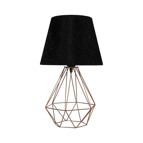El Rawda Lighting - Elegant Black Metal Table Lamp with Unique Fabric Shade