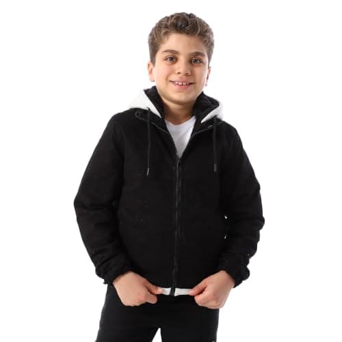 King Tout for Ready-Made Garments Boys Bi Tone Gabardine Hooded Jacket (pack of 1)