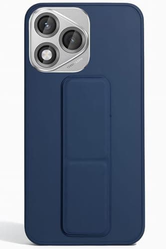 Back Cover Stand Case FOR HONOR 400 LITE Magnetic Car Holder Soft Silicone Horizontal & Vertical Kickstand Cover Wrist Strap Full protection Anti Fingerprint Case (Blue)