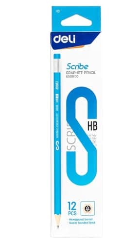 Deli u508 scribe graphite hb pencil with eraser - 12 pieces Writing instrument