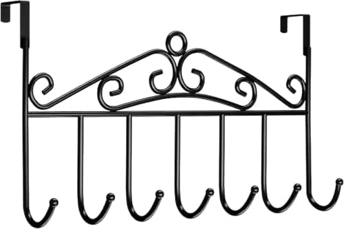 Metal Over Door Hanger with 5 Hooks for Clothes Bags Scarves Organizer Storage hook