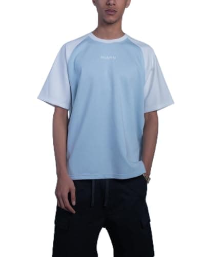 HUMAN Striped Raglan Tee - Baby Blue Shirt