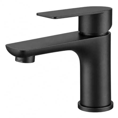 Single Lever Bath Basin Mixer for Hot and Cold Water - Matte Black | Contemporary Design Bath Basin Mixer and Single Handle Control Water Flow and Temperature, Matte Black