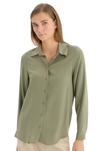 DeFacto Womens Casual Regular Fit Shirt Neck Long Sleeve Woven Top Long Sleeve Shirt Shirt (pack of 1)