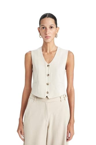 DeFacto Womens Casual Vest V Neck Sleeveless Blazer & Vest Vest Vest (pack of 1)