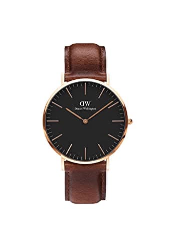 Daniel Wellington Classic Watch Unisex , Quartz Movement, Analog Display, Brown Leather Strap-DW00100124