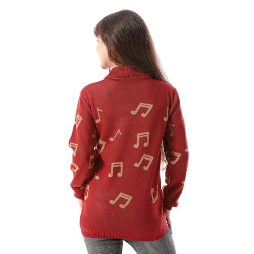 Unisex wool pullover featuring a musical note pattern,Multicolour,10 Years Outerwear
