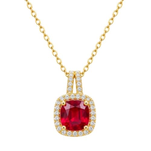 Women's Luxury Stainless Steel Bandora Collet | Gold Color Chain, Red Stone Necklace, Special Fashion Design, Suitable for Elegant Looks, Stainless Steel
