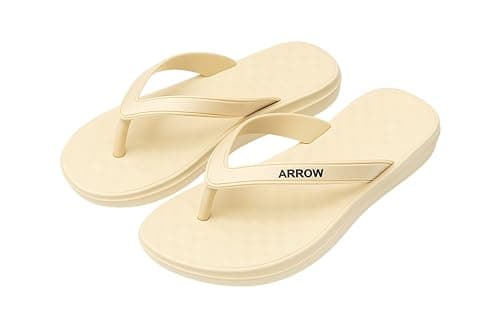 Romba Women's Flip Flops Summer Light Slippers - Comfortable Anti-Slip Sole for Beach, Home, Casual Sandal