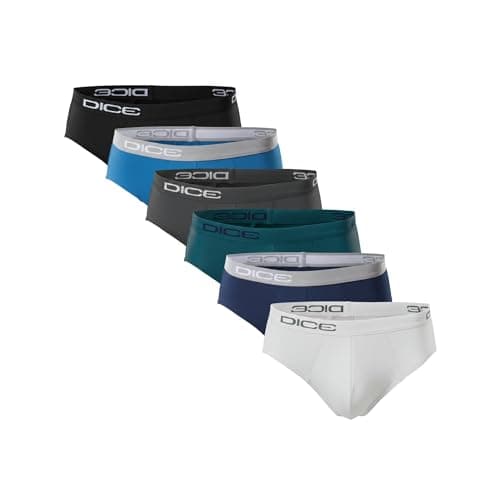 Dice Men's Briefs, Multicolor Pack of 6, Cotton Lycra, Low Rise Underwear Underpants