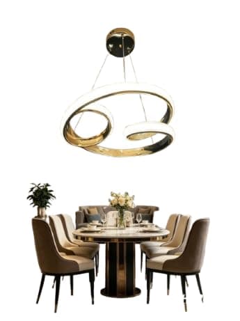 Twisted Round Nesting Chandelier - Modern Ceiling Lighting Interlocking Circles Design for Home Decor
