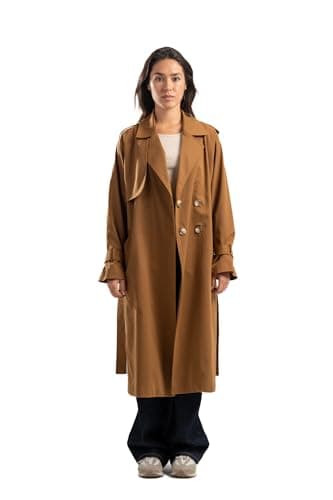 ASTK Womens Long Trench Trenchcoat Outerwear
