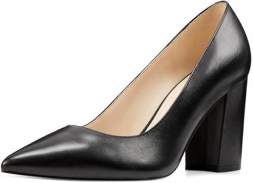 NINE WEST womens Astoria 9x9 Pump, Black Leather, 37 EU