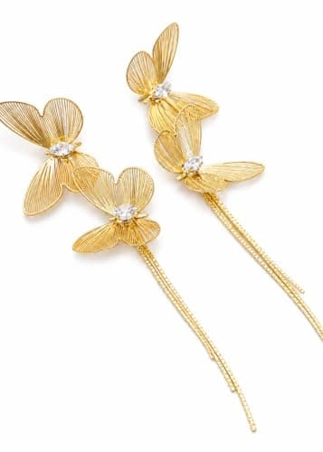 Stainless Steel Double Butterfly Earrings for Women Modern Daily Fashion
