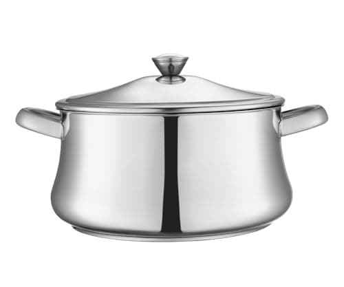 Zahran Classic 28cm Stainless Steel Pot with Lid Durable Extra Large Stockpot for Gatherings and Meal Prep Home