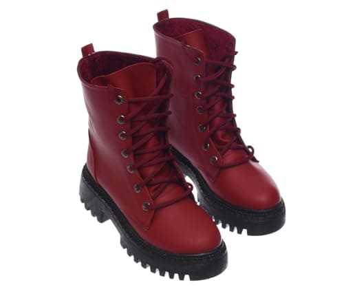 B&W womens B&W-W066-Burgundy Sneaker Boot