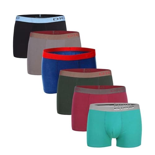 Dice Pack of 6 Cotton Plain Boxer Underwear for Boys Underpants