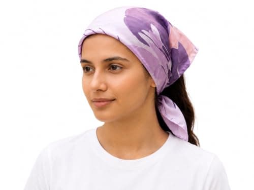 Women’s Printed Satin Square Scarf 57 x 57 cm, Lightweight Silky Head Scarf, Small Neck & Hair Scarf, Fashion Accessory for Everyday Styling Apparel head neck covering