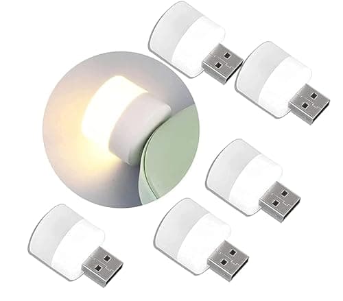 USB Plug Lamp Computer, Mobile Power Powered, USB Small Lamps LED Eye Protection Reading Light Small Light Night Light (5, Warm White)