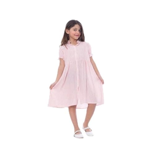 BEBO بناتى فستان 1/2 كم مقرج لياقة بزرير Dress