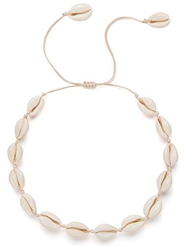 Nackiy Handmade Sea Shell Necklace for Women Summer Adjustable Natural Shell Collar Necklace